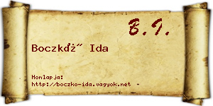 Boczkó Ida névjegykártya