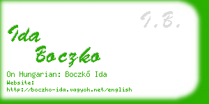 ida boczko business card