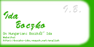 ida boczko business card